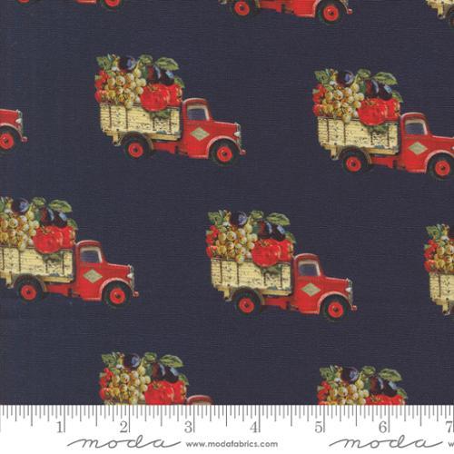 Farm And Garden Trucks Indigo Blue - 7475 16 - Moda Fabrics - Nebraska Quilt Company - F2401423