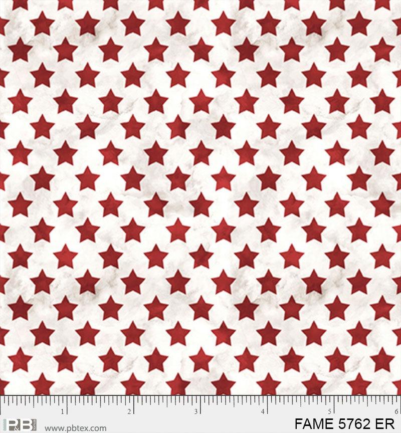 Farmhouse Americana Star Toss Red on Cream - FAME 5762 ER - P & B Textiles - Nebraska Quilt Company - Farmhouse Americana Star Toss Red on Cream - FAME 5762 ER - P & B Textiles