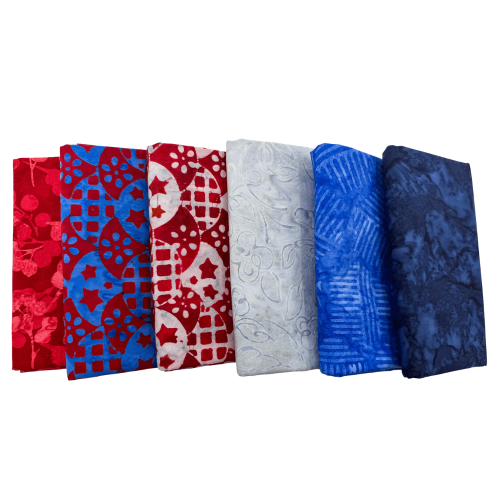 Festive Americana Half Yard Bundle Multi 6 Pieces - Nebraska Quilt Company - PC260769
