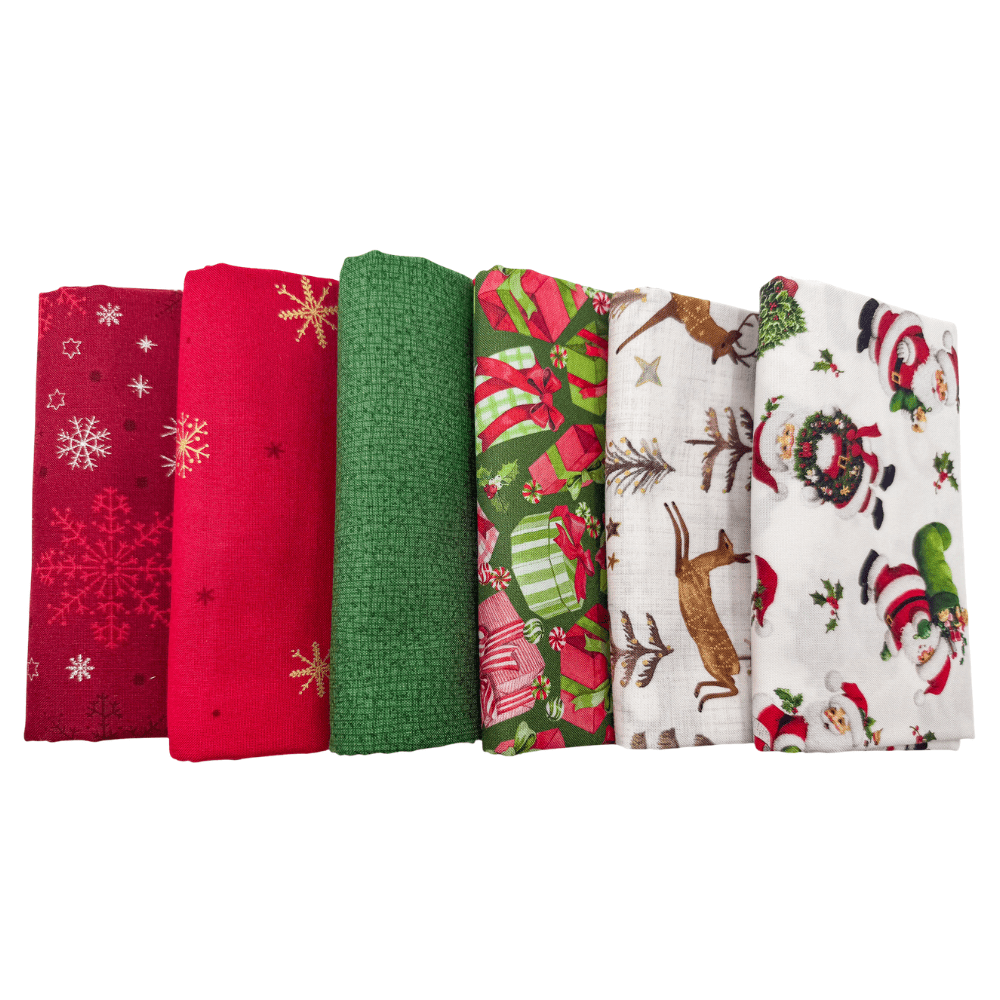 Festive Christmas Half Yard Half Yard Bundle Multi 6 Pieces - Nebraska Quilt Company - PC260760