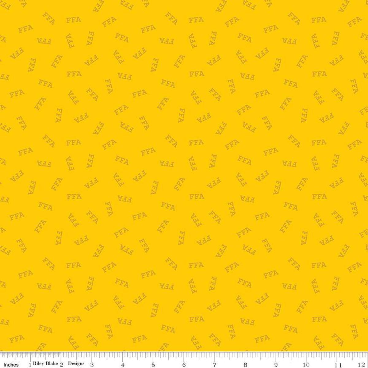 FFA Forever Blue 2 Logo Toss Yellow - C15853 - YELLOW - Riley Blake Designs - Nebraska Quilt Company - F2401203