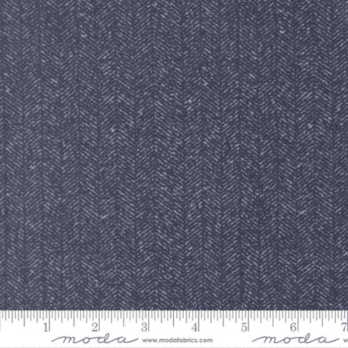 Flannel Gather Herringbone Basic Navy - 49342 14F - Moda Fabrics - Nebraska Quilt Company - F262017