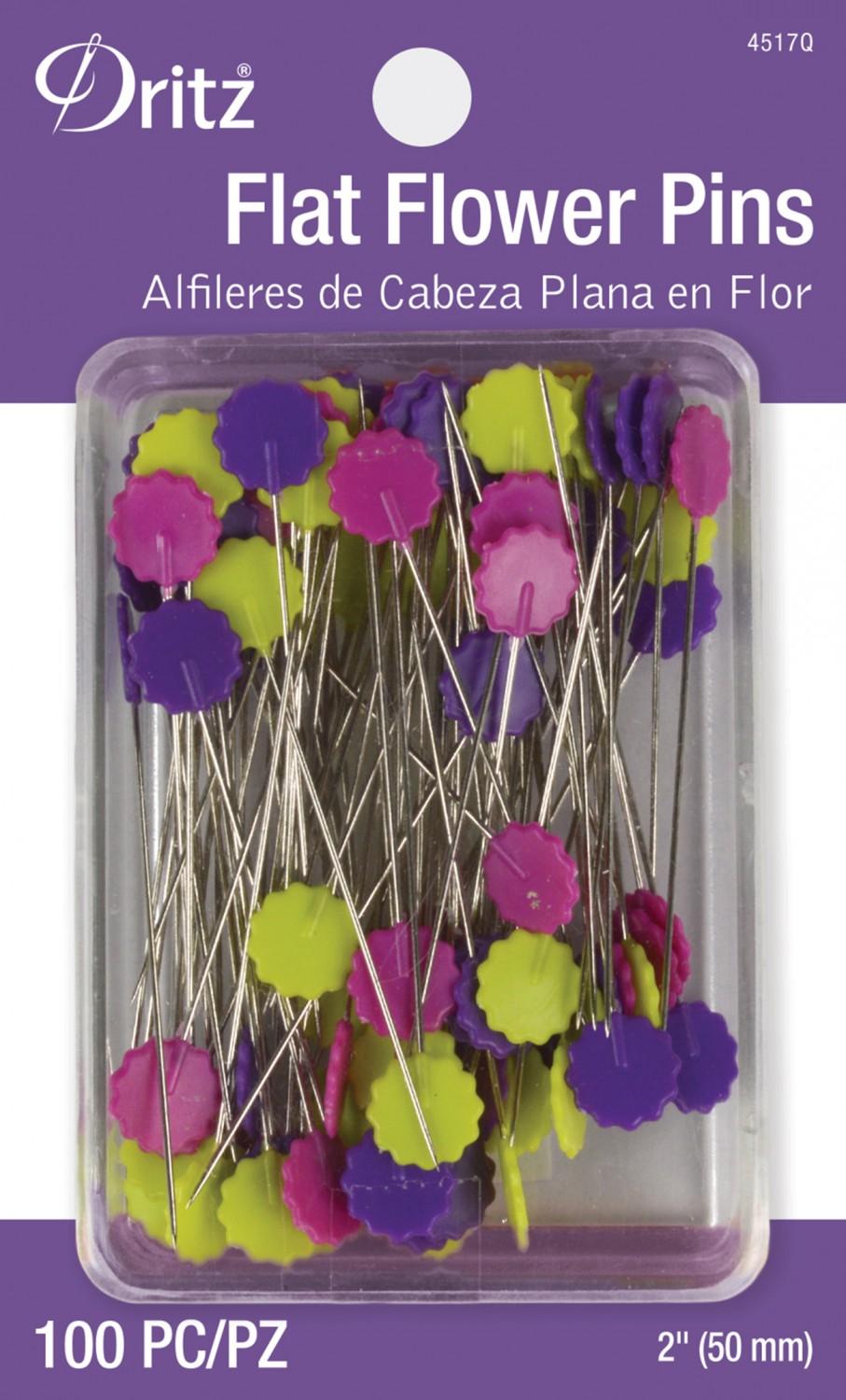 Flat Flower Pins 100 Count - Nebraska Quilt Company - N15563
