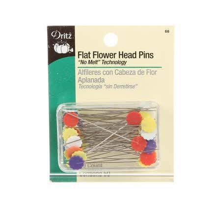 Flat Flower Pins 50ct Multi Color - Nebraska Quilt Company - N10560