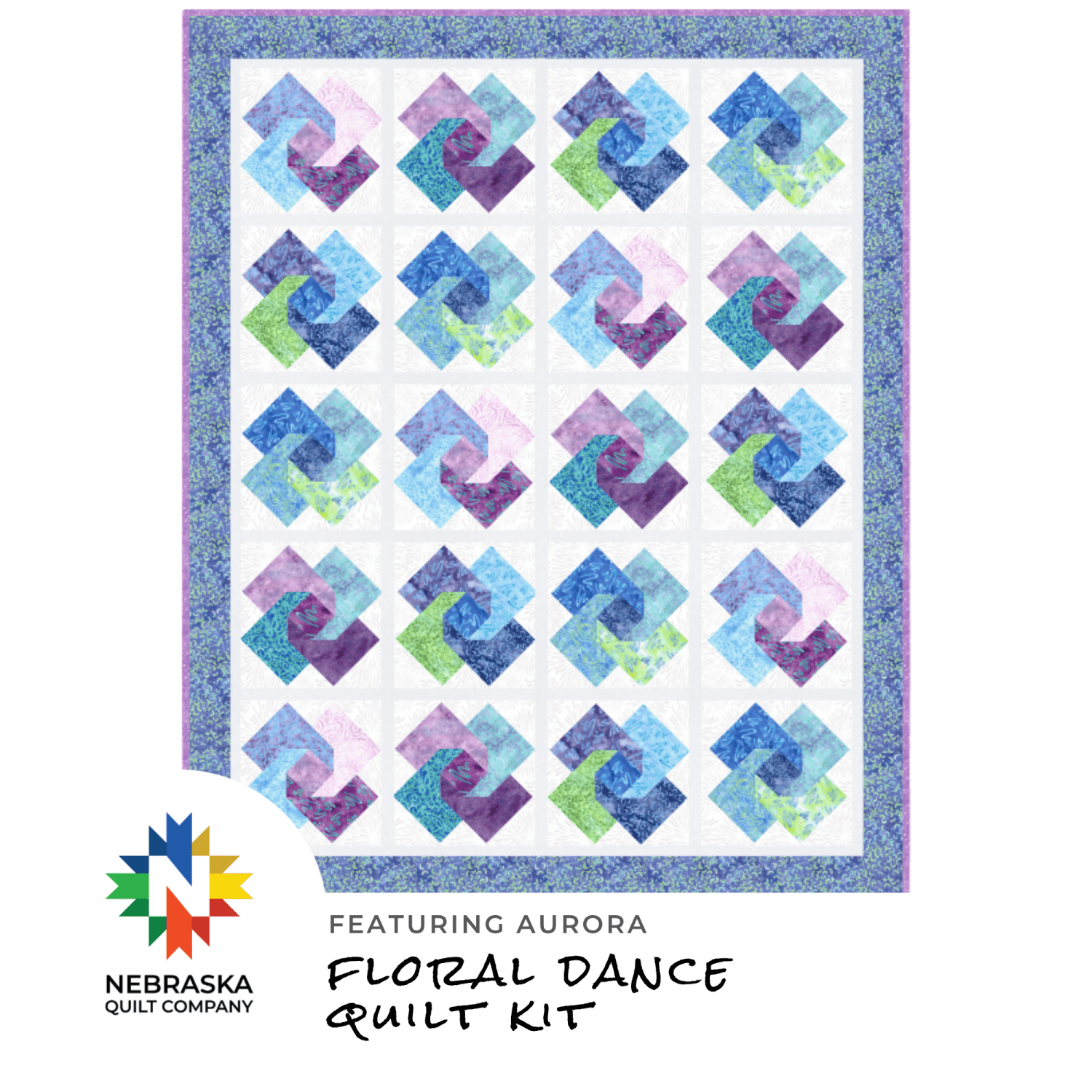 Floral Dance Quilt Kit Featuring Aurora - Nebraska Quilt Company - K261956