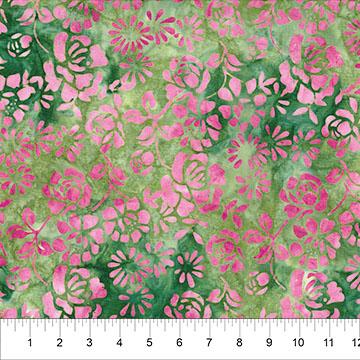 Floral Tapestry Petals Citrus Green - 83804 - 72 - Banyan Batiks Studio - Nebraska Quilt Company - F261131