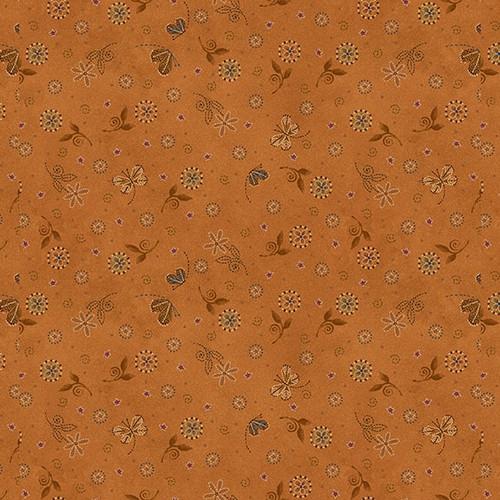 Flossie's Flowers Butterflies and Buds Rust Orange - 3376 - 35 - Henry Glass & Co. - Nebraska Quilt Company - F2401035