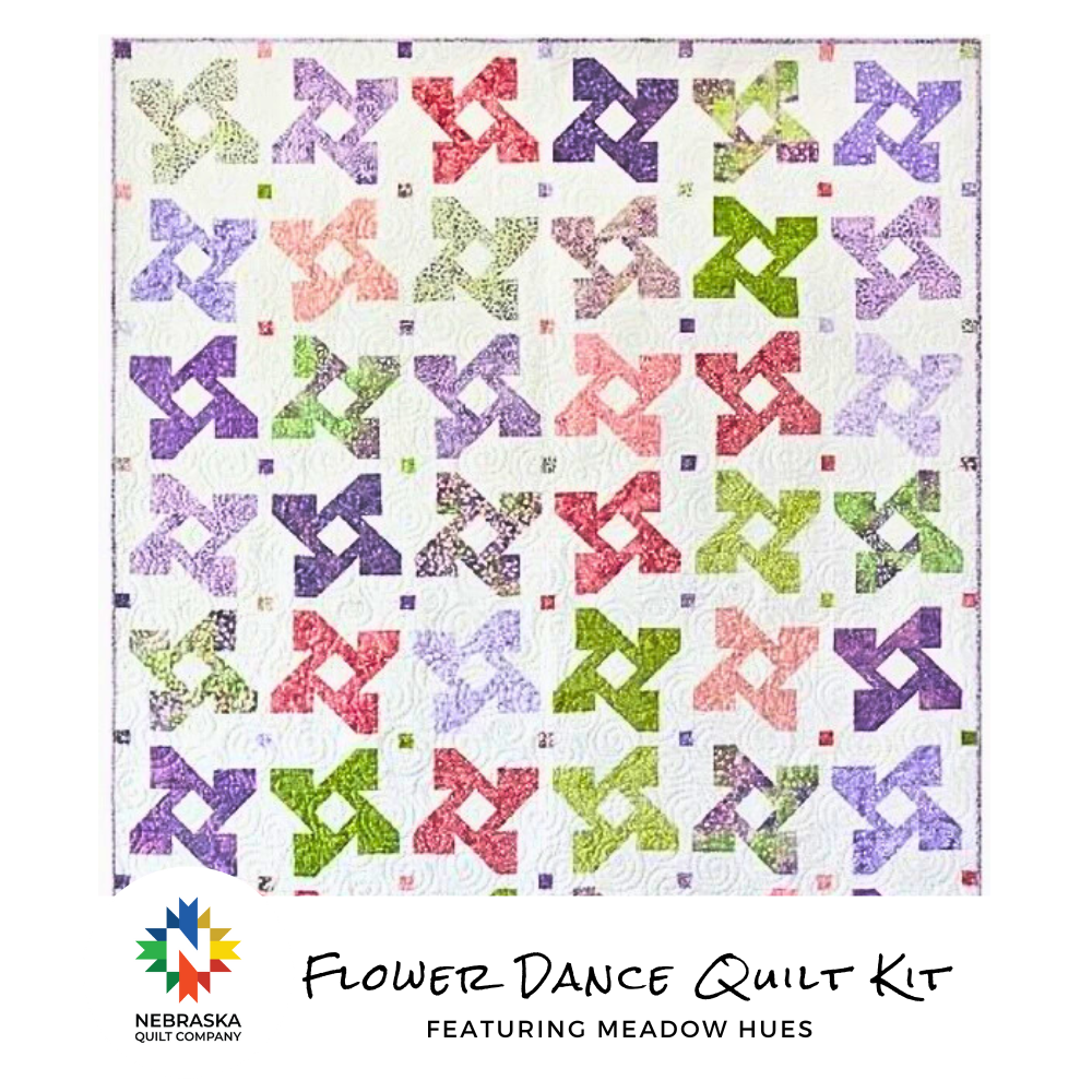 Flower Dance Quilt Kit Featuring Meadow Hues - Nebraska Quilt Company - K2501600