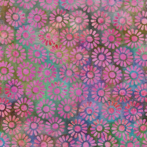 Flower Pot Medium Daisy Blue Green Marbles Multi - 112431840 - Island Batik - Nebraska Quilt Company - F2400674