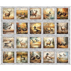 Forest, Field & Stream Wildlife Picture Patches Gray Panel - Nebraska Quilt Company - PAN251232