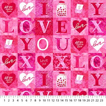 Forever Love Blocks Red Multi - DP28666 - 24 - Northcott Fabrics - Nebraska Quilt Company - F251526