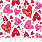 Forever Love Large Hearts White Multi - DP28667 - 10 - Northcott Fabrics - Nebraska Quilt Company - F251527