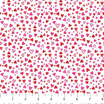 Forever Love Mini Hearts White Multi - DP28670 - 10 - Northcott Fabrics - Nebraska Quilt Company - F251530