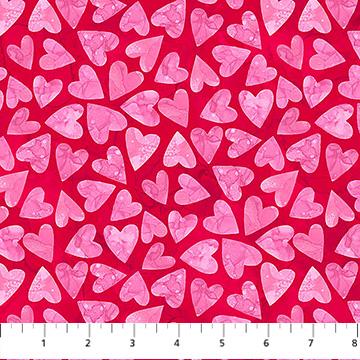 Forever Love Small Hearts Red Multi - DP28669 - 24 - Northcott Fabrics - Nebraska Quilt Company - F251529