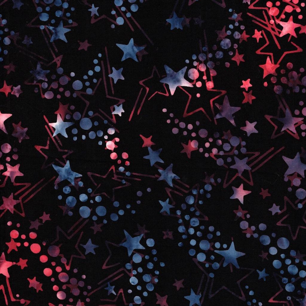 Freedom Rings Shooting Stars Black - 622503795 - Island Batik - Nebraska Quilt Company - F260976