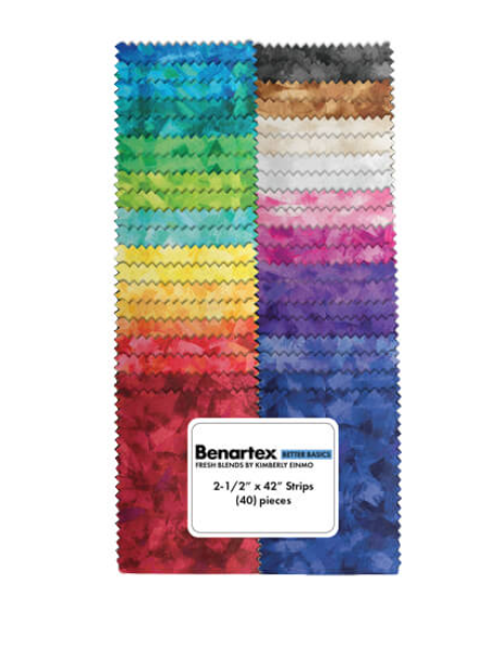 Fresh Blends 2.5" Strips Multi 42 Pieces - Nebraska Quilt Company - PC260016
