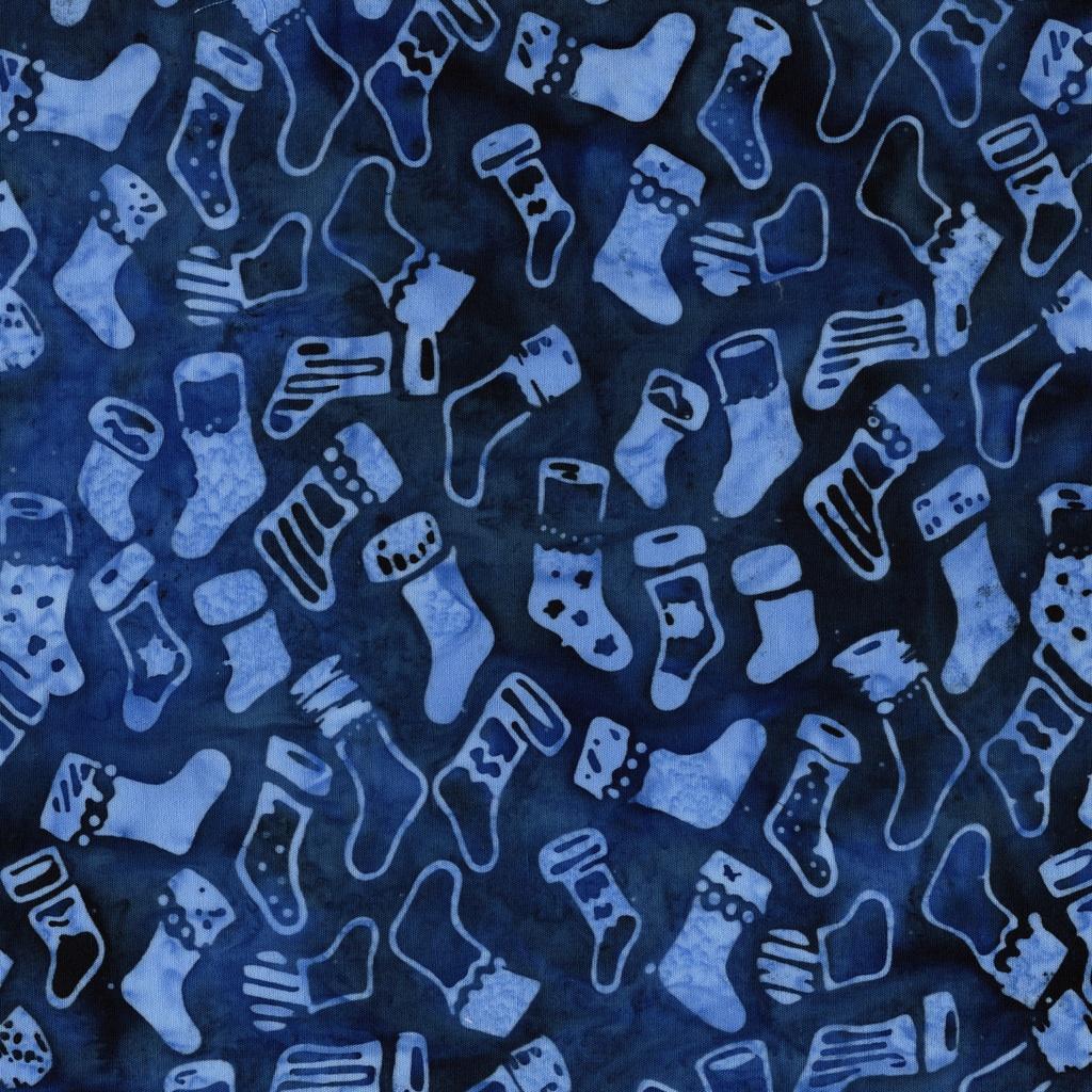Frosted Wishes Christmas Stockings Blue Marine - 122516575 - Island Batik - Nebraska Quilt Company - F261033