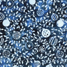 Frosted Wishes Ornaments and Vines Blue Cornflower - 122508570 - Island Batik - Nebraska Quilt Company - F261023