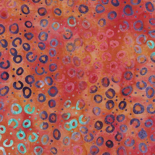 Fusion Round and Round Multi Red Orange - 122441809 - Island Batik - Nebraska Quilt Company - F250184