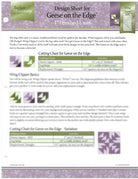 Geese on the Edge Design Sheet - Nebraska Quilt Company - PUB2501604