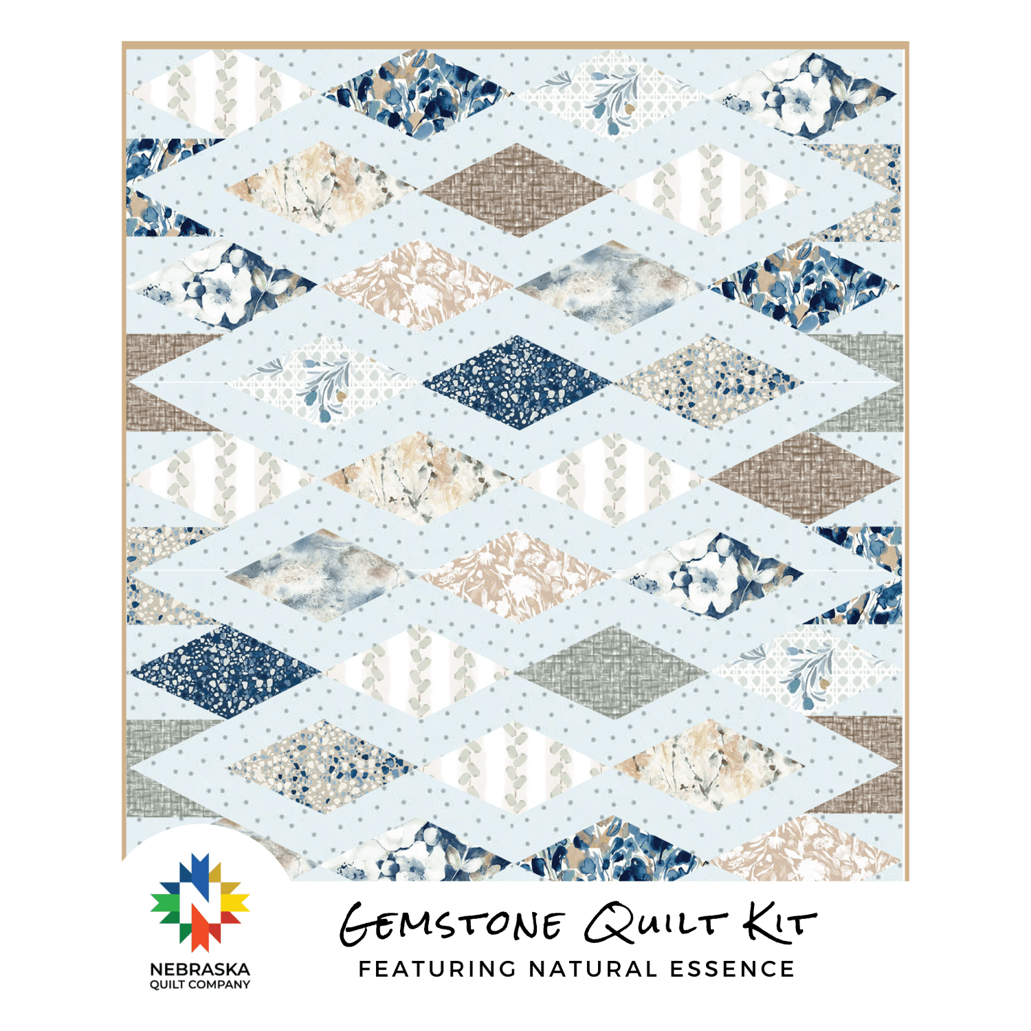 Gemstone Quilt Kit Featuring Natural Essence - Nebraska Quilt Company - K2402072