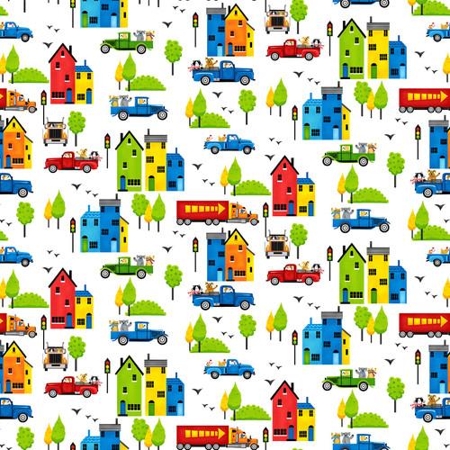 Go Go Town White - GO - GO Q - 1133 - 01 - Henry Glass & Co. - Nebraska Quilt Company - F04405