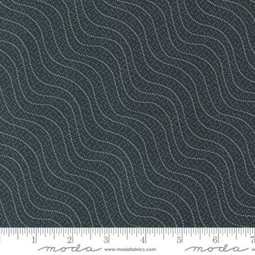 Goodnight Irene Making Waves Graphite Black - 1 Yard Cut - Verified! - 31708 23 - Moda Fabrics - Nebraska Quilt Company - F2400653