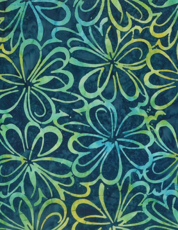 Graphic Floral - Navy/Blue 1400 - 22202 - 457 - Nebraska Quilt Company - F79615