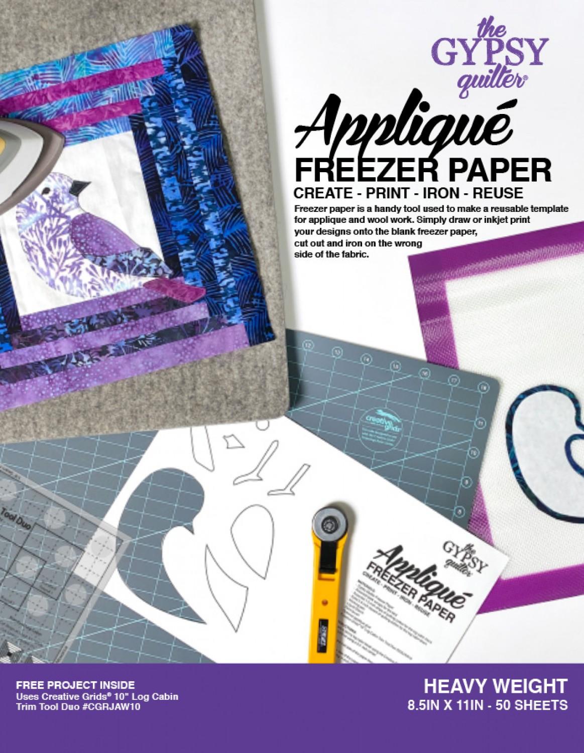 Gypsy Quilter Freezer Paper 8.5" x 11" Heavy Weight 50 count - Nebraska Quilt Company - N02393