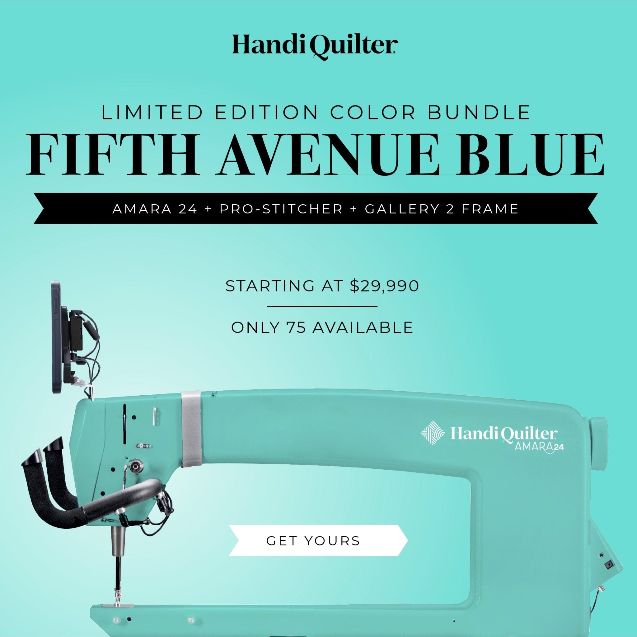 Handi Quilter Amara 24 with Pro - Stitcher and 10' Gallery2 Frame Limited Edition - Nebraska Quilt Company - Mq2502414