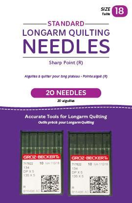 Handi Quilter Standard Size 18 Sharp Point (R) Needles - 20 Count - Nebraska Quilt Company - Handi Quilter Standard Size 18 Sharp Point (R) Needles - 20 Count