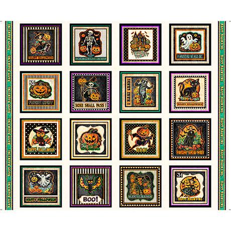Happy Haunting Halloween Character Picture Multi - Nebraska Quilt Company - F2403089
