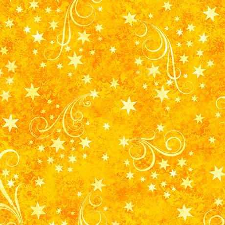 Happy Haunting Star Swirls Yellow - 31048 - S - QT Fabrics - Nebraska Quilt Company - F2403128