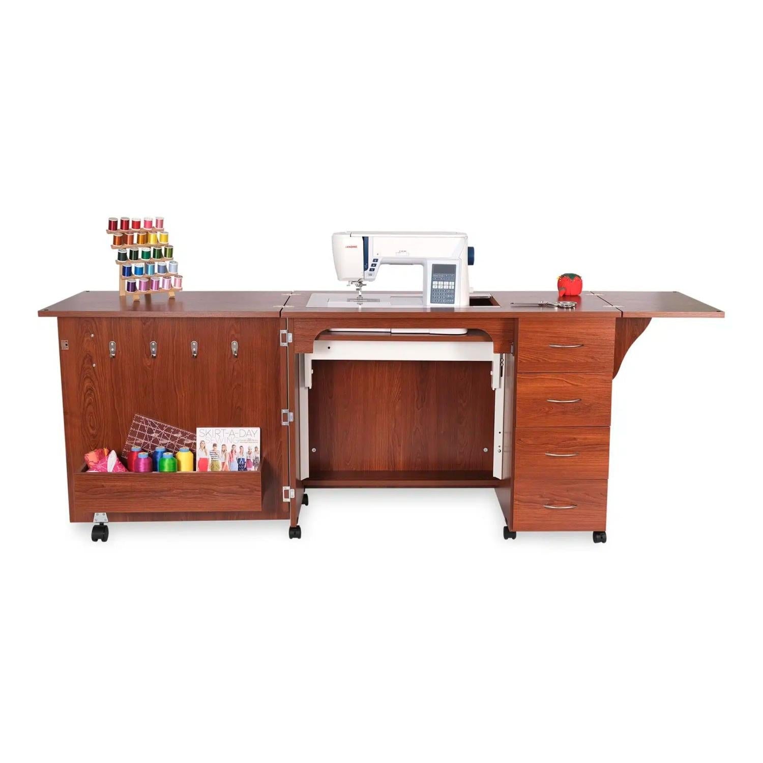 Harriet Sewing Cabinet Teak - Nebraska Quilt Company - SC305