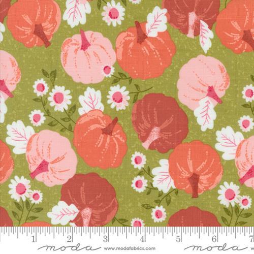 Hey Boo Pumpkin Patch Fall Halloween Pumpkins Witchy Green - 5210 17 - Moda Fabrics - Nebraska Quilt Company - F08230