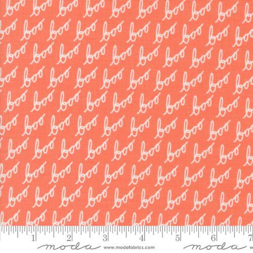 Hey Boo Text and Words Soft Pumpkin - 5212 12 - Moda Fabrics - Nebraska Quilt Company - F08238