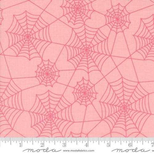 Hey Boo Webs Novelty Spider Webs Bubble Gum Pink - 5213 13 - Moda Fabrics - Nebraska Quilt Company - F08243