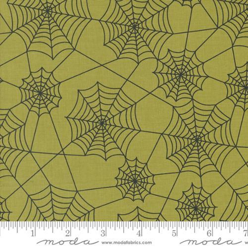 Hey Boo Webs Novelty Spider Webs Witchy Green - 5213 17 - Moda Fabrics - Nebraska Quilt Company - F08248