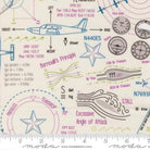 High Flight Ground School Novelty Map Text Diagrams Cloud - 45061 11 - Moda Fabrics - Nebraska Quilt Company - F2501746