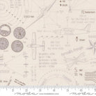 High Flight Ground School Novelty Map Text Diagrams Smoke - 45061 21 - Moda Fabrics - Nebraska Quilt Company - F2501750