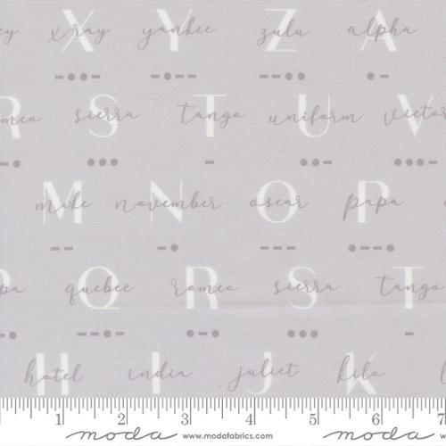 High Flight Phonetic Morse Text and Words Smoke - 45062 21 - Moda Fabrics - Nebraska Quilt Company - F2501754