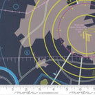 High Flight VFR Chart Novelty Map Lake Navy - 1 Yard Cut - Verified! - 45060 18 - Moda Fabrics - Nebraska Quilt Company - F2501745