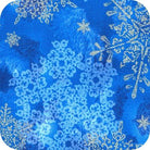 Holiday Flourish Snowflakes Blue/Silver - Nebraska Quilt Company - F00643