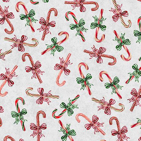 Holly Jolly Candy Canes Gray - 31163 - K - QT Fabrics - Nebraska Quilt Company - F2403144