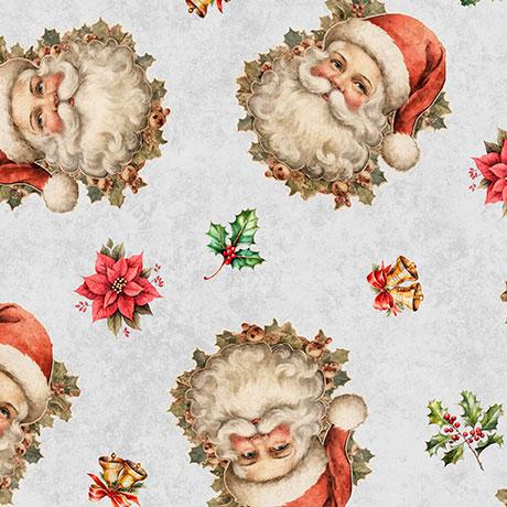 Holly Jolly Santa Portraits Gray - 31161 - K - QT Fabrics - Nebraska Quilt Company - F2403148