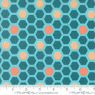 Honeyed Horizon Box Hex Horizon Teal - 47016 19 - Moda Fabrics - Nebraska Quilt Company - F260826