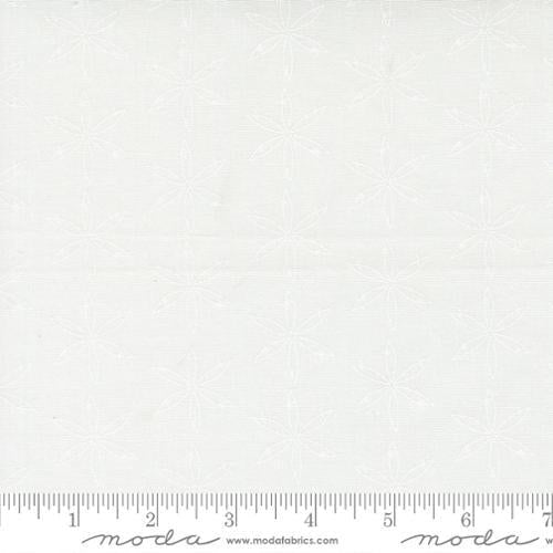 Honeyed Horizon Star Speck Geometric Flower Cloud White on White - 47014 20 - Moda Fabrics - Nebraska Quilt Company - F260822