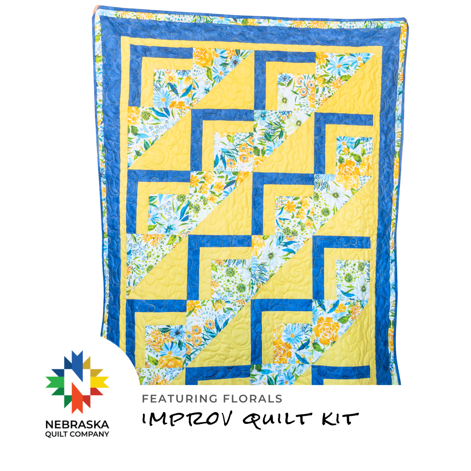 Improv Quilt Kit featuring Florals - Nebraska Quilt Company - Improv Quilt Kit featuring Florals