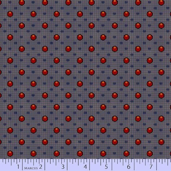 Indigo & Madder Checks & Dots Blue - 1 Yard Left - Verified! - Nebraska Quilt Company - F85057