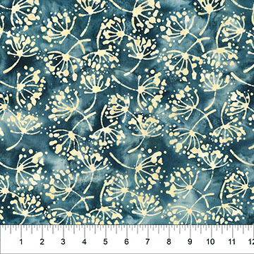 Ink And Petal Dandelion Indigo Teal - 82011-45 - Banyan Batiks - Nebraska Quilt Company - F261571